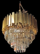 Metal Kristal Dik Taşlı Avize 50x45