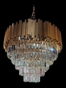 Metal Kristal Dik Taşlı Avize 60x50