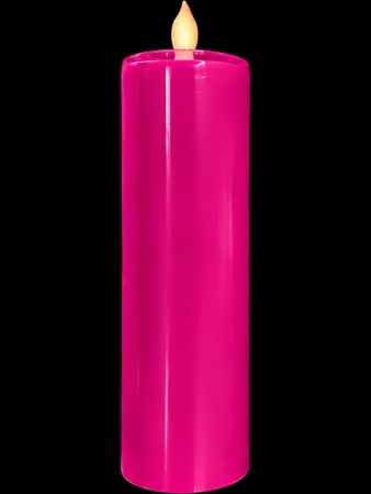 Kumandalı Fuşya Baton Led Mum 20 cm