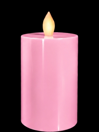Kumandalı Pembe Baton Led Mum 10 cm
