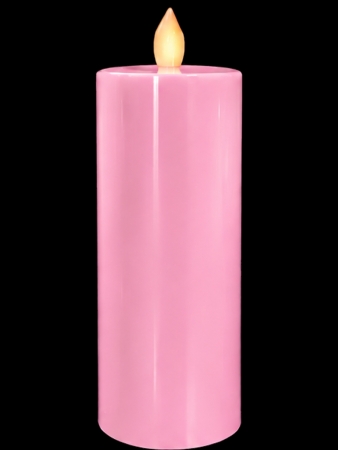 Kumandalı Pembe Baton Led Mum 15 cm