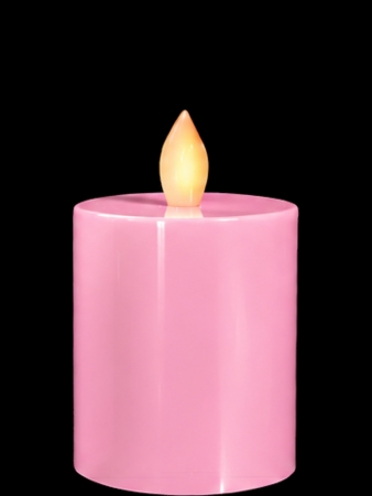 Kumandalı Pembe Baton Led Mum 8 cm