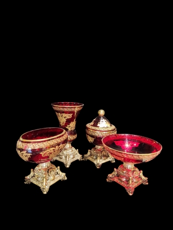 Osmanlı Vazo Set Kırmızı Renk